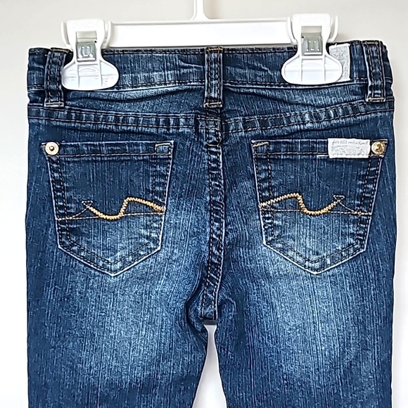 7 FOR ALL MANKIND | Toddler Girl's Embroidered Ruffle Top & Denim Jeans Set - Picture 15 of 16
